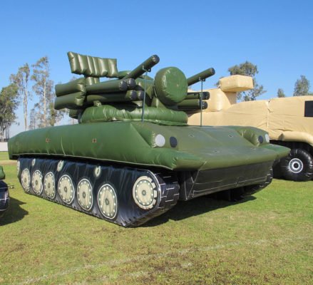 2K22 Tunguska Tank green inflatable decoy target.