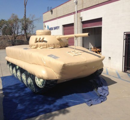 BMP-2 Tank beige inflatable decoy target.