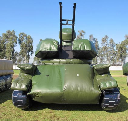 ZSU-23-4 Shilka green inflatable decoy target front.